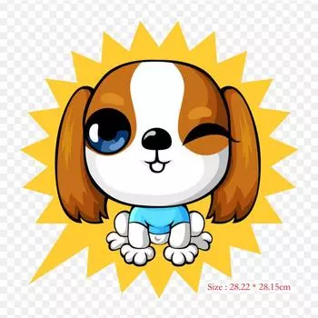 1 собака, щенок, утюг с термопереносной печатью, виниловые нашивки, наклейки для одежды, аппликации «сделай сам», моющиеся нашивки