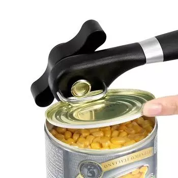 1 Stainless Steel Can Opener, Manual and Easy To Open, Quick and Simple Multi-functional Kitchen Tool, Easy To Open Cans чёрный