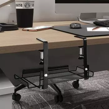 1 стойка для хранения, коробка для укладки кабелей, стойка для укладки кабелей, стойка для хранения, шкафчик на краю стола, подвесной, без перфорации чёрный