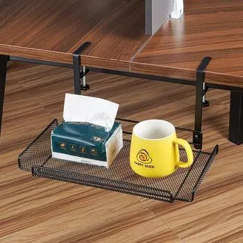 1 стойка для хранения, кронштейн для укладки кабелей 2-в-1 под столом, без сверления отверстий, подвесной органайзер для кабелей, подходящий для офисных столов чёрный