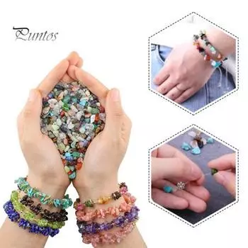 1 сумка, бусины из натурального камня, яркий цвет, просверленные отверстия, камни, изготовление ювелирных изделий, браслет, ожерелье, аксессуары разноцветный