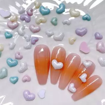 1 сумка для украшения ногтей Изысканная форма Яркий цвет Сверкающий потрясающий визуальный эффект Широкое применение Декоративная смола Сердце Любовь Бантик 3D Нейл-арт A