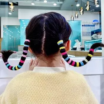 1 сумка Довольно симпатичные легкие эластичные волосы Галстуки Малыш девочки Микс Цвет Простые веревочные ленты для вечеринки