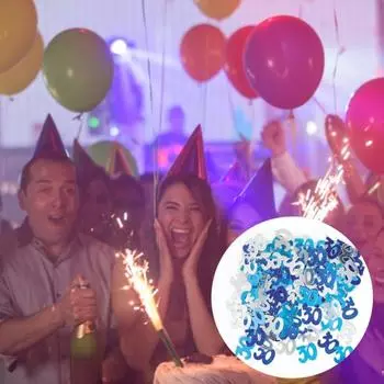 1 сумка, конфетти на день рождения, яркие юбилейные поставки, устойчивые к разрыву украшения для вечеринки, модные пледы с синим номером и блестками 40