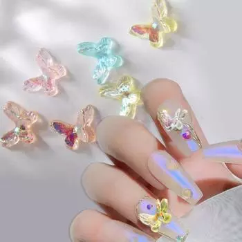 1 сумка многоцелевая, легко наносится, привлекательный яркий цвет, 3D бабочка, украшение для ногтей, маникюрные украшения, украшения для ногтей