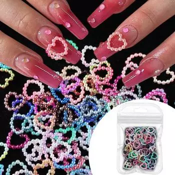 1 сумка, отличное широкое применение, водонепроницаемый ноготь, подвеска в виде сердца, полые искусственные жемчужные украшения, подарок на день рождения 2