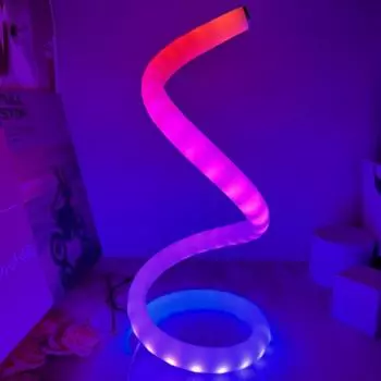 1 светодиодная настольная лампа RGB с регулируемым цветом, ослепляющая романтика, подходящая для баров, гостиной, спальни, настольная декоративная настольная лампа RGB&Beige белый