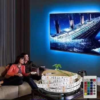 1 светодиодный светильник с USB-блоком питания и клеящимся фоном для телевизора, подходит для украшения вечеринок на Хэллоуин и Рождество 1m