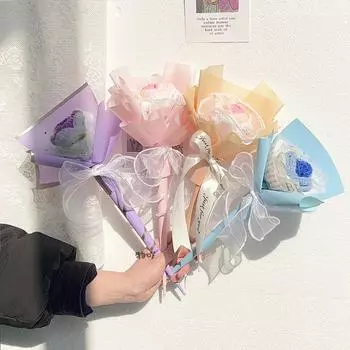 1 связка Одинарный букет, ручная вязка Название продукта: Волшебная палочка-цветок своими руками. Украшение для дома готово