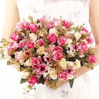 1 связка роз, искусственные цветы, ромашки, шелковые цветы, букет для дома, крытого крыльца, окна, свадебного стола, центральные детали, декор вазы 1pcs