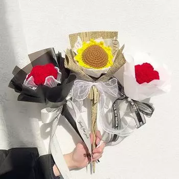 1 связка роз ручной работы. Украшение для дома. Название продукта: Волшебная палочка-цветок ручной работы, ручная вязка, готово