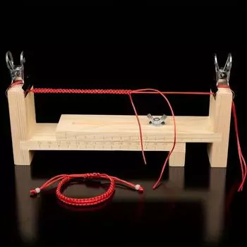 1 ткацкая рамка, красный канатный ткацкий станок, плетеная веревка, ручная веревочная ткацкая рамка для плетения своими руками, плетеная фиксирующая подкладка для браслета, инструменты для доски