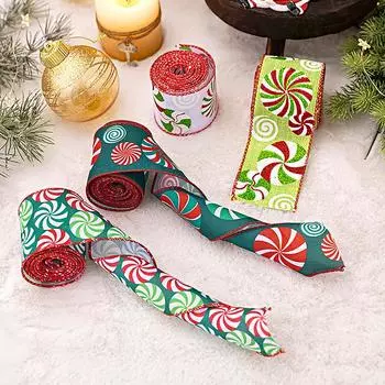 1 том Цвет DIY Дизайн Подарочная упаковка Аксессуары для волос Рождественский принт Grosgrain Декоративный