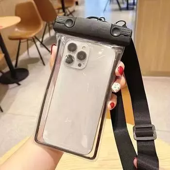 1 Touch Sensitive Phone Bag, Glowing Swimming and Diving Phone Case, Portable Travel Phone Bag with Adjustable Lanyard 1pc чёрный