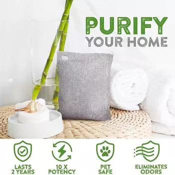 1 упаковка, 100 г, мешок с бамбуковым углем для дома, активированный уголь, освежитель запахов, удаление формы TVOC оранжевый