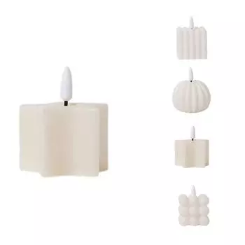 1 упаковка/12 упаковок беспламенных свечей на Хэллоуин, светодиодные тыквенные гирлянды на батарейках с кнопочной батареей, Rubber vertical stripe cube (1