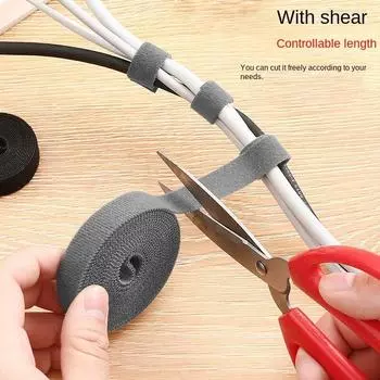 1 упаковка, 1,5/1,5 м, 1,5/3 м, самоклеящаяся лента на липучке, провод, кабель для передачи данных, кабель для хранения 1.2CM*3M 1Pack серый