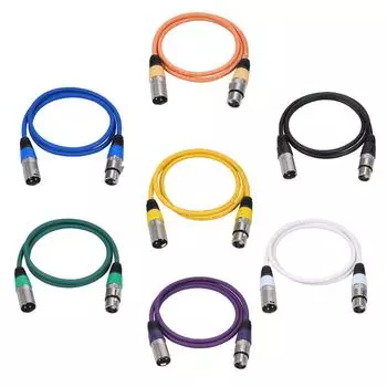 1 упаковка 3-контактных кабелей Dmx «папа-женщина» XLR патч-кабели DMX512 сигнальный кабель микрофонный кабель XLR-кабель белый