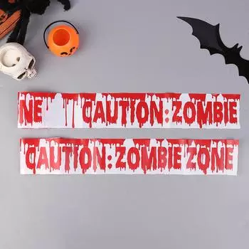 1 упаковка 5 м предупреждающая лента на Хэллоуин, реквизит для окон, плакаты с зомби, пугающая лента для вечеринки на тему зомби, вечеринка на Хэллоуин жёлтый