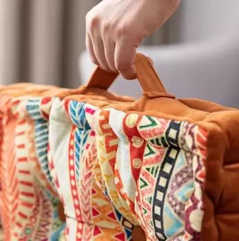 1 упаковка бархатных напольных ковриков с принтом, подушки для медитации, квадратные подушки для сиденья стула для йоги с ручкой, подушки для дивана в стиле ретро-татами 40x40x9