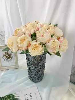 1 упаковка искусственный букет пионов 10 головок сушеные пионы шелковые пионы цветы для свадьбы домашний офис отель украшение стола DIY цветочные композиции розовый
