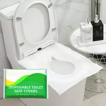 1 упаковка из 10 шт одноразовых чехлов на сиденье унитаза 100% водонепроницаемые и безопасные для путешествий, кемпинга, отеля, ванной комнаты, аксессуары, портативные зелёный