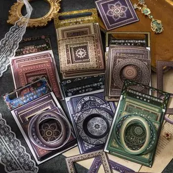 1 упаковка, карманные наклейки из материала, самоклеящаяся бумага для письма, цветочные мотивы, рамка для скрапбукинга, фотокарточка, молочная наклейка, подарок, студенческие принадлежности жёлтый