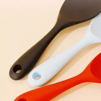 1 упаковка пищевой силиконовой ложки для риса, домашней кухонной ложки с антипригарным покрытием чёрный