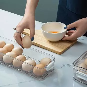 1 упаковка подставки для яиц для холодильника, пластиковый контейнер для хранения яиц в холодильнике, органайзер для яиц в холодильнике M