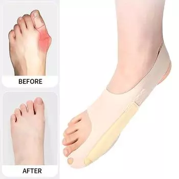 1 упаковка протекторов для больших пальцев ног, регулируемые унисекс, мягкие педикюрные носки для косточек, ортопедический бандаж, уход за ногами, коррекция пальцев ног S