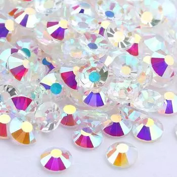 1 упаковка, прозрачные AB цветные стразы для ногтей с плоской обратной стороной, драгоценные камни для ногтей, украшения для ногтей, украшения для дизайна ногтей 2-5 мм 2.5mm