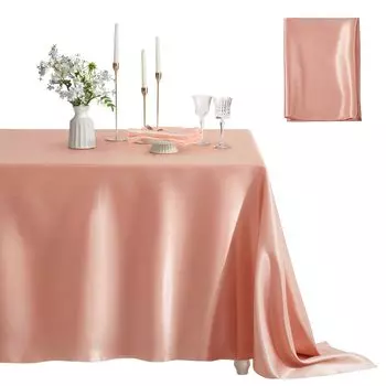 1 упаковка прямоугольных скатертей, устойчивых к пятнам, не имеющих складок, шелковистых скатертей, атласных обеденных скатертей для столовой, для помещений 145X260cm
