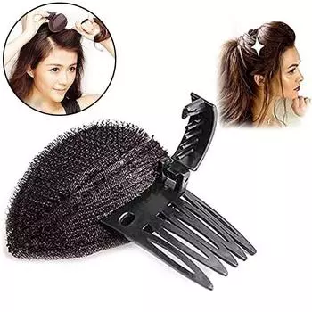 1 упаковка пушистых подушечек для головы, самоклеящаяся губка для волос, зажим для волос, невидимая пушистая подушечка для волос, зажим для губки ZPG чёрный