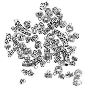 1 упаковка различных бусин-прокладок с цветком, шапочка для рукоделия, античное серебро Antique Gold Spacer