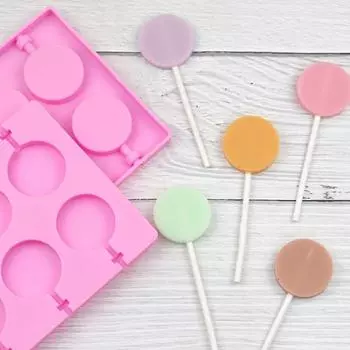 1 упаковка силиконовых форм для леденцов, форма для шоколадного печенья и конфет розовый