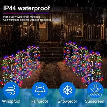 1 упаковка, солнечный фейерверк, уличный водонепроницаемый фейерверк из ивы, светодиодный светильник для украшения сада, газона, праздника, гирлянда, сказочный свет 100LED