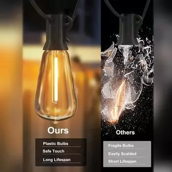 1 упаковка ST38 светодиодных гирлянд для уличной террасы, гирлянда для вечеринок, гирлянды для уличного сада, свадебного освещения, подвесной светильник для заднего двора