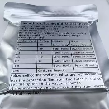 1 упаковка стоматологической фольги для вакуумного формования квадратный ортодонтический фиксатор для шины стоматологическая лаборатория термоформовочный материал Hard 0.8mm
