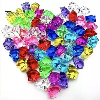 1 упаковка, сверкающий акриловый наполнитель для аквариума с драгоценными камнями, яркие полированные реалистичные наполнители для ваз неправильной формы, искусственные ледяные камни розовый