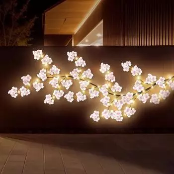 1 упаковка светодиодных гирлянд Cherry Blossom 70,87 дюймов Искусственная лоза сакуры с питанием от USB для свадебной вечеринки, внутреннего декора