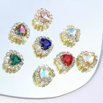 1 упаковка, высококачественные безопасные мини-стразы для дизайна ногтей, 3D маникюр, аксессуары в форме персикового сердца для красоты 10