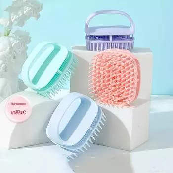 1-упаковочная щетка для мытья головы - влажная и сухая нейлоновая очищающая расческа розовый