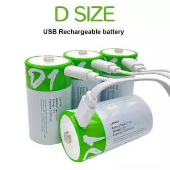1# USB перезаряжаемые батареи размера D LR20 Li-ion 1,5 В 12000 мВтч с кабелем Type-C для газовых приборов, аккумулятор для плит на сжиженном газе 1.5V