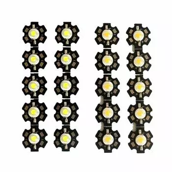 1 Вт 3 Вт 10 шт. Белый полный спектр алюминиевая подложка 20 мм светодиодные бусины светодиодная лампа светодиодная лампа чип светодиодный свет 3W White