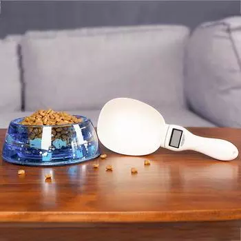 1 Высококачественные электронные весы для корма для домашних животных, измерительный инструмент, ложка для кормления собак и кошек, кухонные весы, цифровой контейнер, товары для животных белый