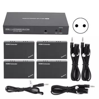 1 в 4 выхода 1080P 50 метров HD передача EDID IR 3D сигнал HDMI удлинитель EU Plug