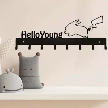 1 вешалка Elf, настенная вешалка для ключей, держатель для полотенец, полка для хранения, полка для хранения вещей One Piece Wall Mounted Elf чёрный