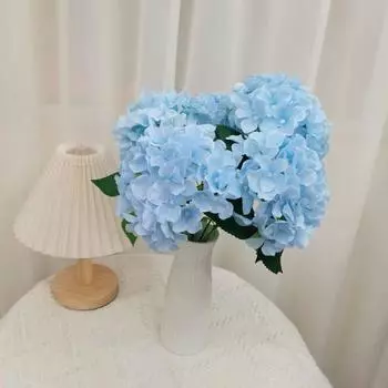 1 ветка цветка из искусственного шелка, романтическая, реалистичная 6 раздвоенных элегантных искусственных гортензий