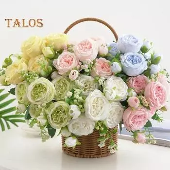 1 ветка, имитация пиона, не увядающая, сделай сам, яркий внешний вид, привлекательный искусственный цветок пиона, свадебный букет, домашний декор светло-розовый