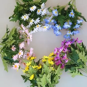 1 ветка искусственный цветок не увядает реалистичный 9 головок декоративная искусственная хризантема фиолетовый